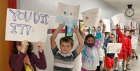 students at Senior Walk Celebration