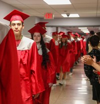 students at Senior Walk Celebration