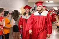 students at Senior Walk Celebration