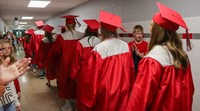 students at Senior Walk Celebration