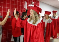 students at Senior Walk Celebration