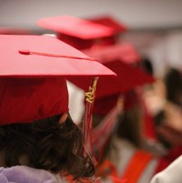 students at Senior Walk Celebration