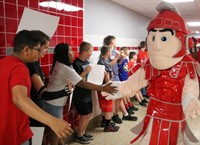 students at Senior Walk Celebration