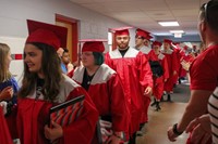 students at Senior Walk Celebration