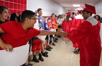 students at Senior Walk Celebration