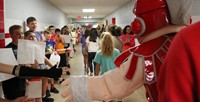 students at Senior Walk Celebration