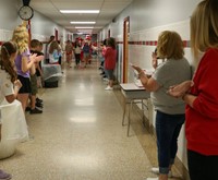 students at Senior Walk Celebration