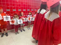 students at Senior Walk Celebration