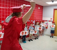 students at Senior Walk Celebration