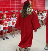 students at Senior Walk Celebration