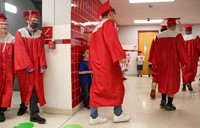 students at Senior Walk Celebration