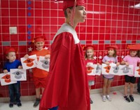 students at Senior Walk Celebration