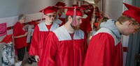 students at Senior Walk Celebration