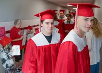 students at Senior Walk Celebration