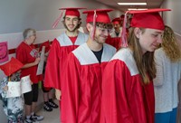 students at Senior Walk Celebration