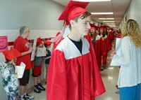 students at Senior Walk Celebration