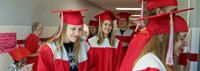 students at Senior Walk Celebration