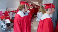 students at Senior Walk Celebration