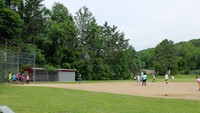 wide shot of kickball game