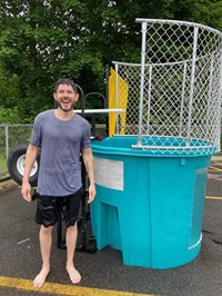 principal curry at dunk tank