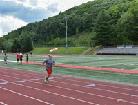 students participating in sixth grade field day event