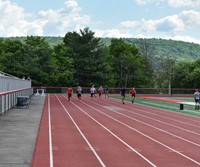 students participating in sixth grade field day event