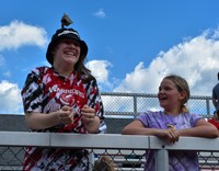 students participating in sixth grade field day event