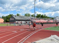 students participating in sixth grade field day event