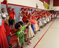 students at kindergarten graduation