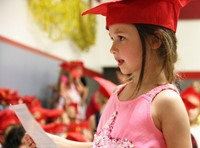 students at kindergarten graduation