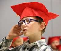 students at kindergarten graduation