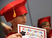 students at kindergarten graduation