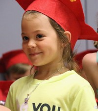 students at kindergarten graduation