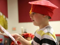 students at kindergarten graduation