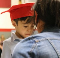 students at kindergarten graduation