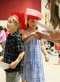 students at kindergarten graduation