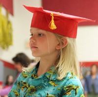 students at kindergarten graduation