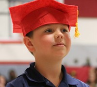 students at kindergarten graduation