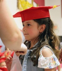 students at kindergarten graduation