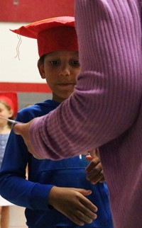 students at kindergarten graduation