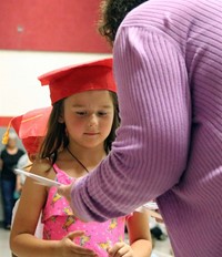 students at kindergarten graduation