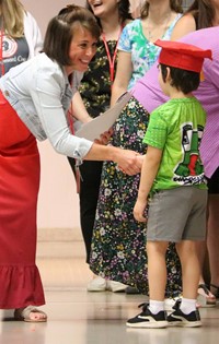 students at kindergarten graduation