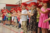 students at kindergarten graduation