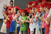 students at kindergarten graduation