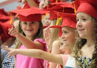 students at kindergarten graduation