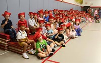 students at kindergarten graduation