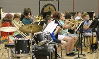 band students performing