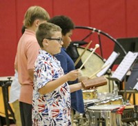 band students performing