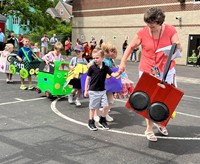 students and families at pre k family day