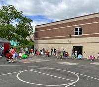 students and families at pre k family day